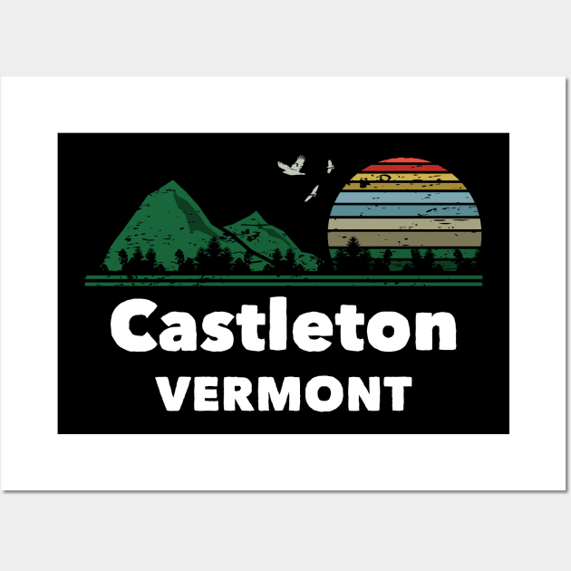 Mountain Sunset Flying Birds Outdoor Castleton Vermont Wall Art by greenrepublicmerch